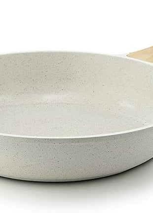 SENSARTE Nonstick Ceramic Frying Pan Skillet, 12.5 Inch Omelet Pan, Healthy Non Toxic Chef Pan, Induction Compatible Egg Pan with Heat Resistant Handle, PFAS-Free, White