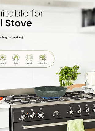 Kitchen Academy Removable Handle Pots and Pans Set - 10 Pieces Green Cookware Set with Removable Handle, RV Induction Cookware Set for Camp