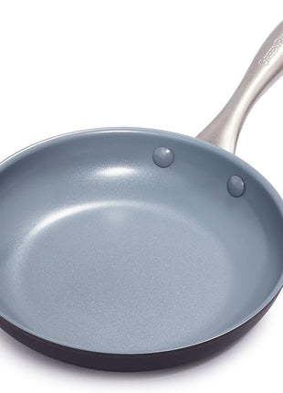GreenPan Lima Hard Anodized 8" Frying Pan Skillet Nonstick, Ceramic Nonstick, PFAS-Free Nontoxic Pots and Pans, Oven & Broiler Safe, Stainless Steel Handle, Cookware for Eggs & Omelet, Gray