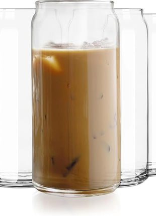 Libbey Classic Can XL Set of Drinking Glasses, Iced Coffee Cups Set of 4, 20 Oz, Dishwasher Safe Glass Beer Cups for Beverages and Cocktails
