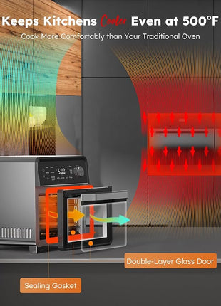 Nuwave Plug-In Grill Air Fryer Oven Combo w/Sheath Heaters, Authentic Char Flavor, 2024 New Convection System, 2X More Even, 100 Presets, Smarter Probe, 50-550°F, Stainless Steel