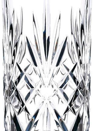 Lorren Home Trends Siena Collection Crystal Water Beverage or Ice Tea Glass with Gold Band Design, Set of 4,12 ounces