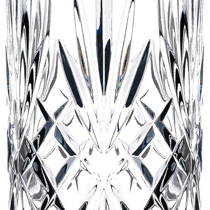 Lorren Home Trends Siena Collection Crystal Water Beverage or Ice Tea Glass with Gold Band Design, Set of 4,12 ounces