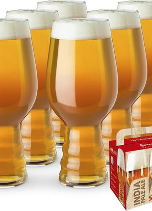 Spiegelau IPA Beer Glasses, European Made Drinking Glass for Craft Beers, Cocktails, Sodas, Iced Beverages, Smoothies, Milkshakes, Kitchen Glassware, Home Bar Accessories19.1 oz, Set of 6