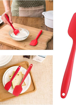 Silicone Spatula Set of 6, Rubber Spatula Set Heat Resistant and Stainless Steel Core Spatulas for Nonstick Cookware, Cooking Spatula Kitchen Utensils for Baking Mixing Small and Large Red Spatulas
