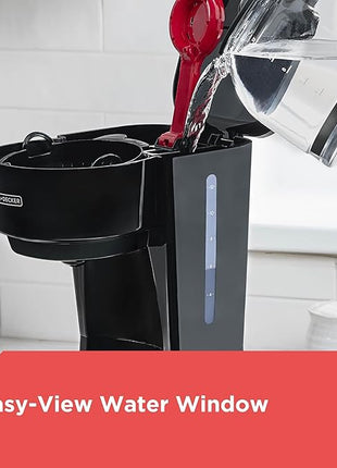 BLACK+DECKER 12-Cup Coffee Maker with Easy On/Off Switch, Easy Pour, Non-Drip Carafe with Removable Filter Basket, Vortex Technology, Black