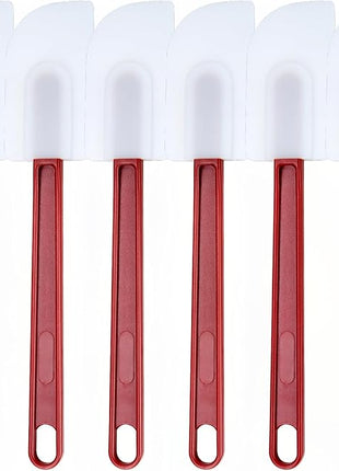 6 Pcs Commerical Rubber Spatula, 9.5-Inch Silicone Rubber Spatula Set High Heat Resistant, Commercial Grade Spatulas, Silicone Jam Scrapers for Baking, Nonstick & BPA-Free