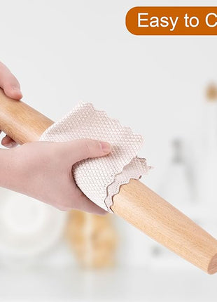 AISOSO French Rolling Pin, 15.75 Inches Wood Rolling Pins for Baking, Extra Long Classic Wooden Dough Roller for Fondant Pizza Pie Crust Cookie Pastry, Kitchen Baking Essentials, Light Yellow
