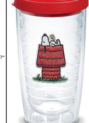 Tervis Peanuts Best Buddies Collection Snoopy Woodstock House Made in USA Double Walled Insulated Tumbler Travel Cup Keeps Drinks Cold & Hot, 16oz, House