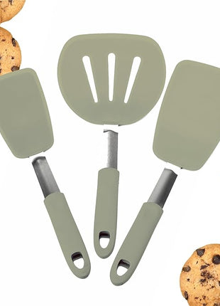 Starpack 'Flex & Flip' Flexible Silicone Turner Spatula Set (3 Pcs) - High Heat Resistant Spatulas for Cooking Egg 600°F - Silicone Pancake Turner Spatula, LFGB Grade Non Stick Rubber Kitchen Utensils