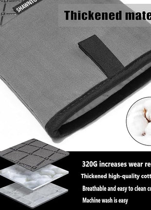 Oven Mitts and Pot Holders Sets 6pcs, Kitchen Oven Glove,High Heat Resistant 550 Degree Extra Long Oven Mitts and Potholders with Non-Slip Silicone Surface for Home Essentials (Grey) (Matte Black)