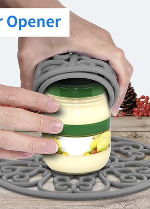 CHEFBEE 3PCS Silicone Trivet Mat - Flexible Non-Slip Heat Resistant Modern Kitchen Teapot Trivets Set for Hot Dishes, Table, Countertop Gray