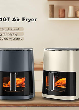 Elevon 6QT Large Air Fryer, 12-in-1 Digital Airfryer with Clear Window, Roast, Reheat, Dehydrate, Bake, Steam with 400F and More, Dishwasher Safe, Nonstick, Fit for Family of 2-5, Gray