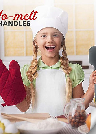 UpGood Silicone Spatula Set 600°F - High Heat Resistant Nonstick, Small and Large Kitchen Spatulas - Flexible BPA Free Professional Grade Cookware - Utensils for Cooking, Baking, Mixing(3 Pcs, Grey)