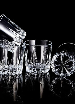 GLASKEY Whiskey Glasses Set of 4,Lead-Free Crystal Old Fashioned Glass,Scotch Glass Tumblers for Drinking Bourbon,Cognac,Irish Whisky,Whisky Glass Gift Set for Men,Dad,Brother-10oz