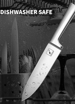 Knife Set - imarku Kitchen Knife Set 15 Piece Japanese Stainless Steel Knife Block Set with Sharpener - Dishwasher Safe Kitchen Knives - Ultra Sharp Chef Knife Set for Kitchen, Silver