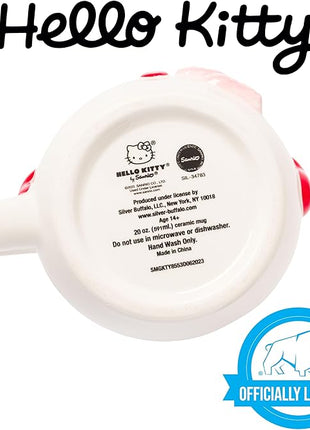 Silver Buffalo Sanrio Hello Kitty Christmas Holiday Snow Man Ceramic 3D Sculpted Mug, 20 Ounces