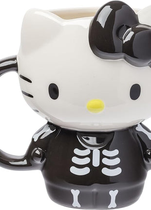 Silver Buffalo Sanrio Hello Kitty Halloween Skeleton Costume Ceramic 3D Sculpted Mug, 20 Ounces