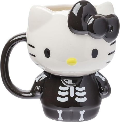 Silver Buffalo Sanrio Hello Kitty Halloween Skeleton Costume Ceramic 3D Sculpted Mug, 20 Ounces