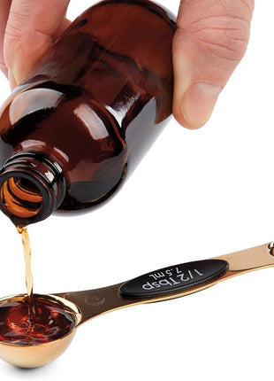 Progressive International Magnetic Measuring Spoons, Set of 5 – Black, Easy to Store with Magnetic Design (Rose Gold)