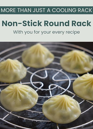 Ultra Cuisine 3 Set Round Cooling Racks for Cooking and Baking – Oven & Dishwasher-Safe, 100% Stainless Steel Steaming and Baking Rack - Fits Air Fryer, Pressure Cooker & Cake Pan (7.5, 9 & 10.5 Inch)