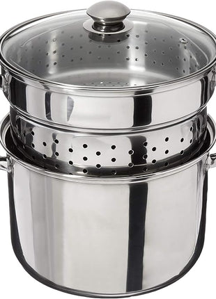 8 Quart 18/10 Stainless Steel 4 Piece Multi-Cookware Set With Encapsulated Base