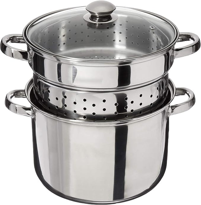 8 Quart 18/10 Stainless Steel 4 Piece Multi-Cookware Set With Encapsulated Base
