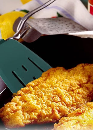 Silicone Spatula Set of 2 for Nonstick Cookware,Tenta Tenta Kitchen Slotted Angle Round Pancake Spatulas 600°F Heat Resistant Classic Rubber Spatula Set For Cooking-Dark Blue