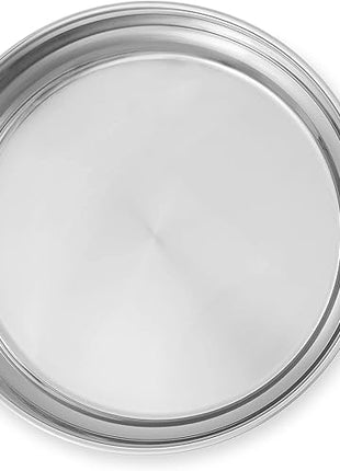 Amazon Basics Stainless Steel Cookware 15-Piece Set, Oven Safe, Pots and Pans, Induction-Ready, Even Heating, Easy to Clean, Heavy Duty, Silver