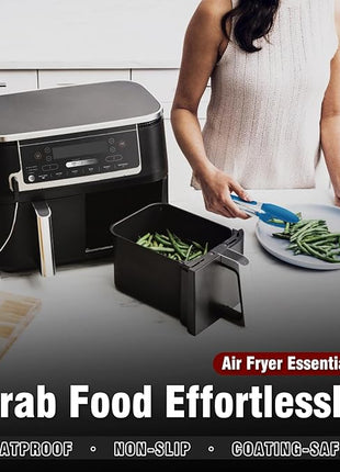 Walfos Silicone Tongs for Cooking - Heat Resistant kitchen tongs for Salad,Cooking, Grilling,Stainless Steel and BPA Free Silicone Tips set of 3 (7" 9" and 12 inch)