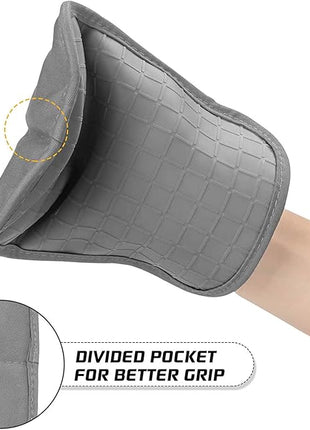 HOMWE Silicone Oven Mitts and Pot Holders for Kitchen & Baking - Set of 4 Heat-Resistant, Heavy-Duty Cooking Mittens w/Non-Slip, Textured Grip