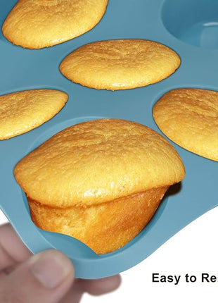 Economical 7in1 Nonstick Silicone Baking Cake Pan Cookie Sheet Molds Tray, Heat Resistant Bakeware Tools for Muffin Loaf Bread Pizza Cupcake