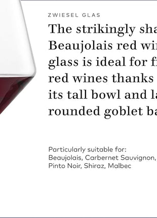ZWIESEL GLAS Pure Beaujolais Red Wine Glasses (Set of 4), Wine Glasses for Red Wine, Dishwasher-Safe Machine-Made Tritan Crystal Glasses, Made in Germany (16 Ounce)
