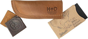 Hide & Drink, Full Grain Leather Hot Handle, Cast Iron Protector, Panhandle Potholder, Double Layered, Double Stitched, Slides On/Off Easily onto Metal Skillet Grips, Handmade, Single Malt Mahogany