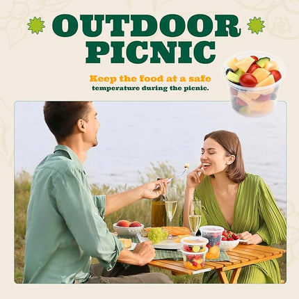 Glotoch Soup Containers With Lids, 48 Pack 8 oz(1 Cup) Deli Containers, To Go Container, Freezer Container For Food-Microwave, Freezer & Dishwasher Safe Eco-Friendly, BPA-Free, Reusable&Stackable