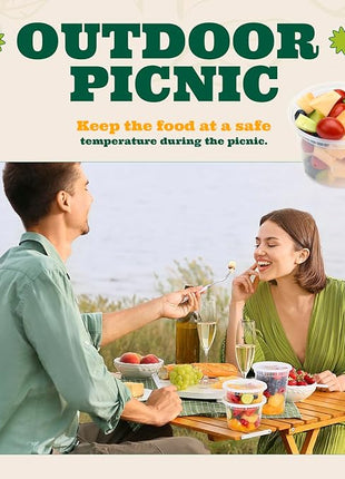 Glotoch 24 Pack 32 oz Plastic Food and Drink Storage Containers Set with Lids - Microwave, Freezer & Dishwasher Safe Eco-Friendly, BPA-Free, Reusable & Stackable