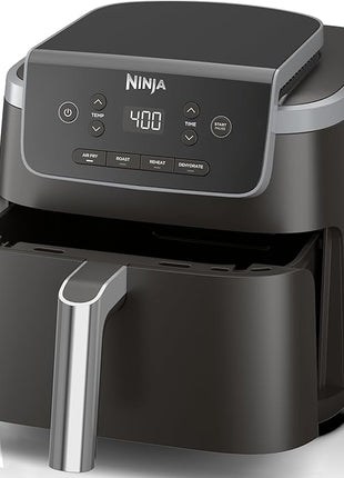 Ninja | Air Fryer | 4-in-1 Pro Air Fry, Roast, Reheat, Dehydrate | 5QT Capacity fits up to 4lbs of French Fries | 400F Max Temp | Nonstick Basket & Crisper Plate | 120V | Grey | AF141