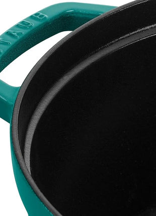 STAUB Cast Iron 7-qt Round Cocotte, Serves 7-8, Turquoise