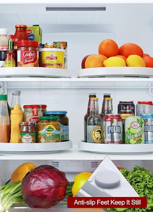 Set of 4, 10 Inch Non-Skid Lazy Susan Organizers - Turntable Rack for Cabinet, Pantry Organization and Storage, Kitchen, Fridge, Bathroom Makeup Vanity Countertop, Under Sink Organizing, Spice Rack