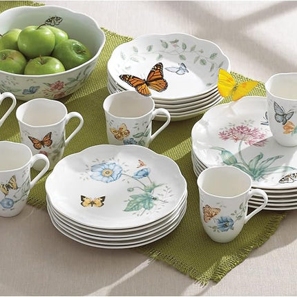 Lenox 6342794 Lenox Butterfly Meadow 18-Piece Dinnerware Set White