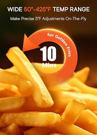 Nuwave Brio 15.5Qt 10-IN-1 Air Fryer Rotisserie Oven, XL Family Size, Even & Crisp AirFry, Reheat, Roast, Dehydrate for Quick Meals, 50°-425°F Control, 100 Presets & 50 Memory, Dishwasher-Safe, 1800W