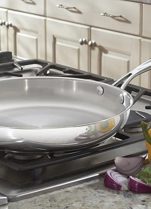 Cuisinart 722-30H Chef's Classic Stainless 12-Inch Open Skillet with Helper Handle,Stainless Steel