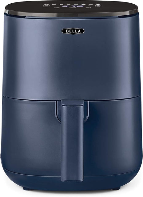 BELLA 2.9QT Touchscreen Air Fryer, No Pre-Heat Needed, No-Oil Frying, Fast Healthy Evenly Cooked Meal Every Time, Dishwasher Safe Non Stick Pan and Crisping Tray for Easy Clean Up, Matte Blue