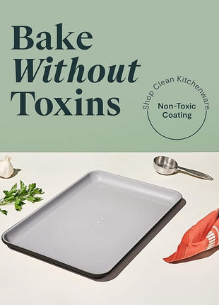 Caraway Non-Stick Ceramic Medium Baking Sheet - Naturally Slick Ceramic Coating - Non-Toxic, PTFE & PFOA Free - Perfect for Baking, Roasting, and More - Medium (15" x 10") - Black