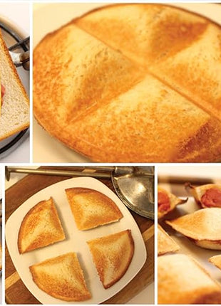 Handheld Sandwich Maker (Tid Bit), Portable Sandwich Grill & Panini Press, Cast Aluminum Pie Iron, 1945 Retro Stovetop & Campfire Toaster for Hot Sandwiches, Pies, Paninis, RV & Camping