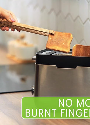 Crocodile-Shaped Wooden Toaster Tongs | 11-Inch Magnetic Kitchen Utensil for Cooking, Camping, and Outdoor Use | Fun, Easy Storage, Superior Grip | Great for Kids & Adults, Toast, BBQ