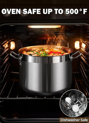 Cooks Standard Stockpots Stainless Steel, 20 Quart Professional Grade Stock Pot with Lid, Silver