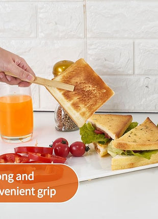 Jowmoy 1 Pieces With Magnet Natural Bamboo Toast Tongs, toast tongs, bamboo tongs,slip Design,for Toaster,Fruits, Bread & Pickles, Kitchen Utensil, Salad, Pasta, Grilling, BBQ.