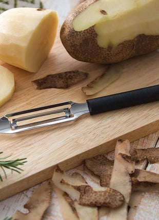 Rada Cutlery 7-Piece Starter Knife Gift Set (G257), Stainless Steel Hollow Ground Blades, Made in USA, Black Handles