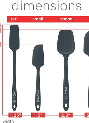 UpGood Silicone Spatula Set 600°F - High Heat Resistant Nonstick, Small and Large Kitchen Spatulas - Flexible BPA Free Professional Grade Cookware - Utensils for Cooking, Baking, Mixing(4 Pcs, Grey)